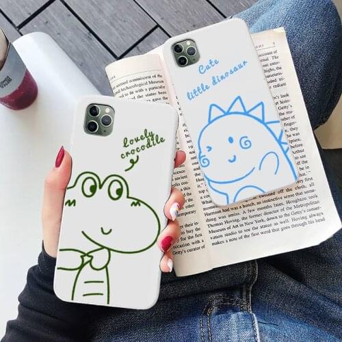 Dinosaur Simplicity cartoon cute Phone Cases Candy Color for iPhone 6 7 8 11 12 s mini pro X XS XR MAX Plus