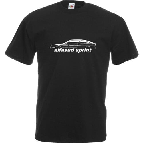 Mens High Quality Tees Italy Car Romeo T Shirt Alfasud Sprint Retro Car Inspired Gift Mens Dad Tee New O-Neck Teenage T-Shirt