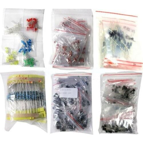 1390pcs Electronic Component Kit Led Diodes Triode Ceramic Capacitors Electrolytic Capacitor Package