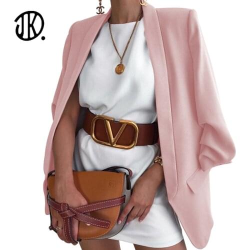 2021 Newest Designer Blazer For Female Turndown Collar Classic Slim Fitting Coats Full Sleeves Blazer Jacket Plus Size 3XL Suits