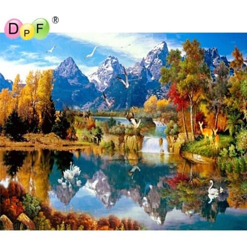 New arrive 5d diamond painting cross stitch Swan scenery Rhinestones Square full mosaic Diamond embroidery home decor pictures