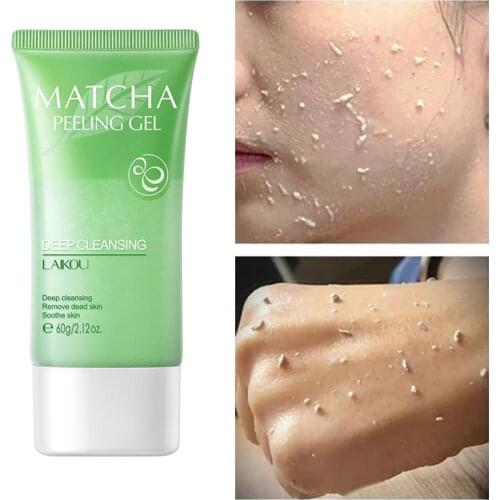 Matcha Exfoliating Face Gel Moisturizing Oil Control Peeling Clean Cream Remove Dead Horny Blackhead Anti Acne Body Face Scrub