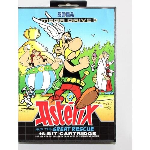 Hottest 16 bit Sega MD game Cartridge with Retail box - Asterix The Great Rescue game card for Megadrive Genesis system