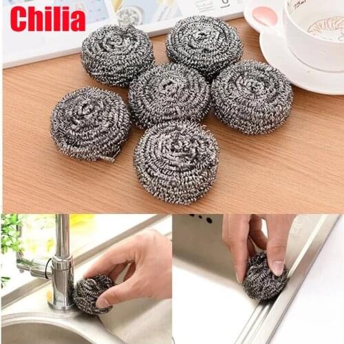 Stainless steel scrubber Cleaning Brushes Dish ball Bowl Scouring Pad Pot Pan Easy to clean Wash Brush Kitchen Cleaning tools