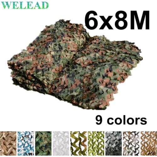 WELEAD 6x8M Reinforced Camouflage Net Military White Jungle Sand 6x8 8x6 6*8M 8*6M Camo Netting Garden Shade Mesh