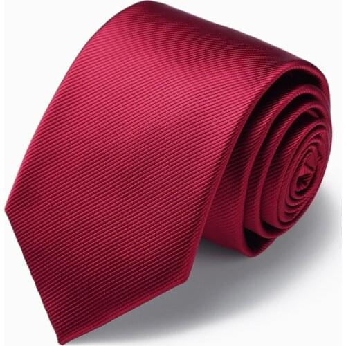 High Quality 2019 New Arrivals 8cm Wide Ties for Men Brand Wine Red Wedding Necktie Noble Twill Business Ties for Suit Gift Box