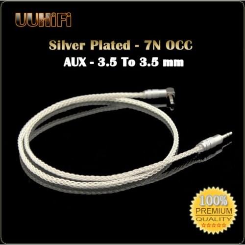 High Quality Silver-plated 7N OCC 3.5mm To 3.5mm Stereo AUX HIFI Audio Cable 0.5M / 1M / 2M / 3M