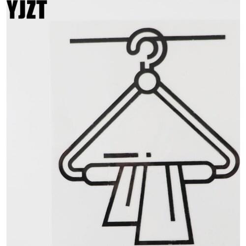 YJZT 12.3CM×14.6CM Coat Hanger Car Sticker Superior Quality Vinyl Decal Black/Silver 13E-0020