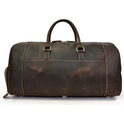 1PCS Retro Mad Horse Leather Travel Bag for Men Large Luggage Bag with Shoes, Handbags, Single Shoulder Slant Bag