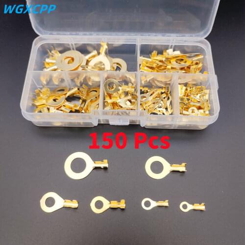 150pcs,Electrical Connector,brass,butt crimp Terminal,wire connector,ring type O Ring Kit,car accessories,ring terminal,eletrico