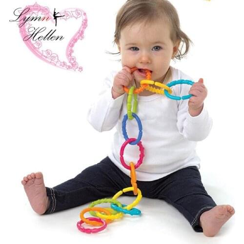 6pcs/set Happy Monkey Mas baby puzzle toys teethers color safety Molar tooth ring rainbow circles bed hanging kids