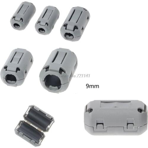 9mm Ferrite Core Cord Ring Choke Bead RFI EMI Noise Suppressor Filter for Power Cord USB Cable Antenna Audio Cable Gray Dropship