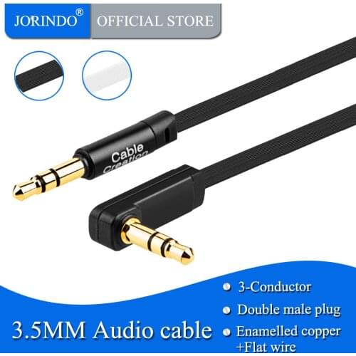 3.5mm Audio Cable, JORINDO 3.5mm Aux Cable/Auxiliary Cable 90 Degree Right Angle Compatible Headphones, iPhone iPod, Car Stereo