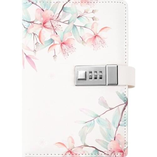 New Design Combination Lock Diary Lined Notepad Hardcover Executive Notebooks, 5.51x7.87 inch (no pen)