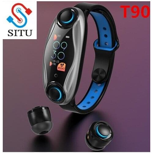 SITU NEW Fitness Bracelet Wireless Bluetooth Earphone 2 In 1 Bluetooth 5.0 Chip IP67 Waterproof Sport Smart Brecelet For Men