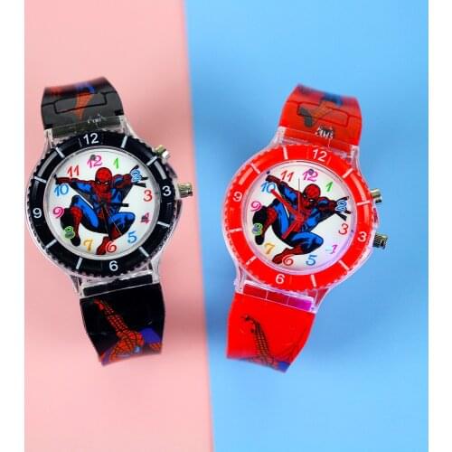 Cartoon Super Hero Children Watches Boys Colorful Flash Light with Music Kids Watch Party Gift Clock Wrist Relogio Infantil