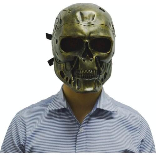 Terminator Skull Mask Full Face Skeleton Safety Silver Wargame Army Field Game Halloween Party Masks Movie Prop