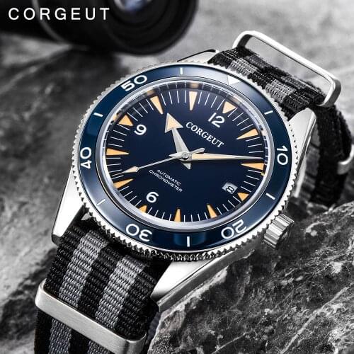 Corgeut Luxury Brand Seepferdchen Military Mechanical Watch MIYOTA Automatic Sport Design Clock Leather Mechanical mans Wrist W