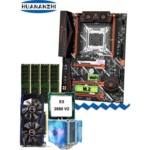 PC assembly HUANANZHI deluxe X79 gaming motherboard set CPU Xeon E5 2680 V2 with cooler RAM 32G(4*8G) Video card GTX960 2G DDR5