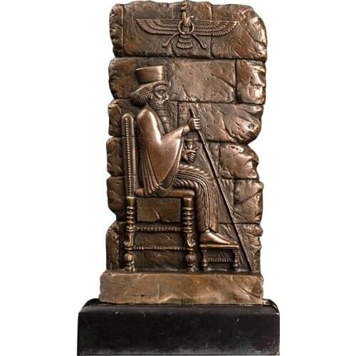 Ivoriqu DS-375 Home Decoration Abstract Bronze Religion Statue Figurine Bronze Metal Art Zoroastrianism Sculpture For Collection