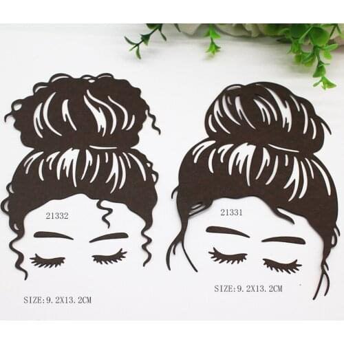 Woman beautiful hair style carbon steel material cutting die DIY scrapbook stamp photo album decoration paper birthday card