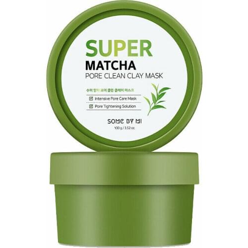 SOME BY MI SUPER MATCHA PORE CLEAN CLAY MASK 100g Deep Cleaning Remove Blackhead Remover Mask Blackhead Acne Shrinking Pore