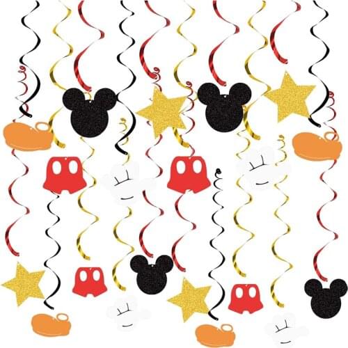 Mickey Mouse Hanging Swirls party Decorations Mouse Hanging Swirls for Baby boy Birthday Party Baby Shower Theme Party Supplies