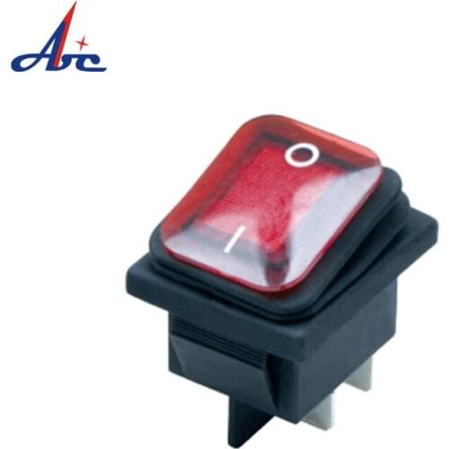 IP65 Mini LED Illuminated Light Switch KCD2 Series 4Pin 6Pin Plastic Boat Rocker Red Black Green Rocker Switch