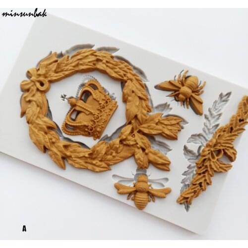 Minsunbak Multi-Style European-Style Retro Relief Frame Pattern Silicone Mold Fondant Mould DIY Cake Decorating Tools