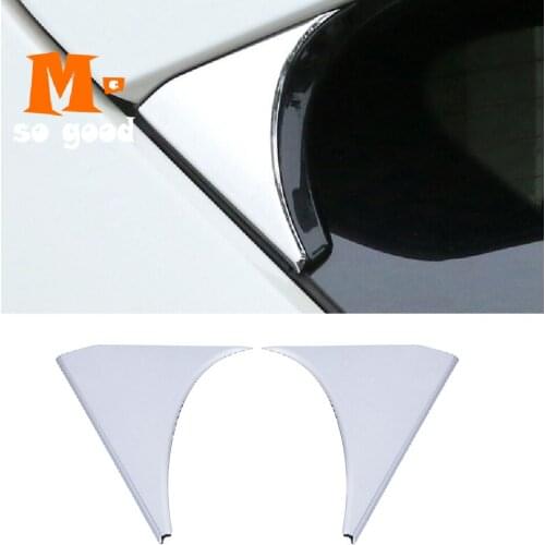 2014 2015 2016 2017 For Nissan Qashqai Side Rear Window Spoiler Cover Trim Shell Triangle Garnish Bezel ABS Chrome Accessories
