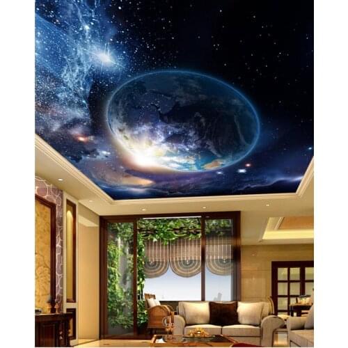 Sky blue living room bedroom ceiling Custom 3d mural wallpaper European style Home Decoration 3d wallpaper mural ceiling