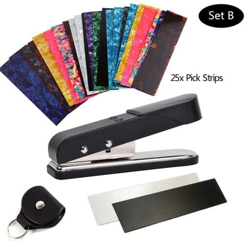 Guitar Pick Cutter With Key Chain Pick Holder Pick Strips Sheet Guitar Pick Diy Making Kit