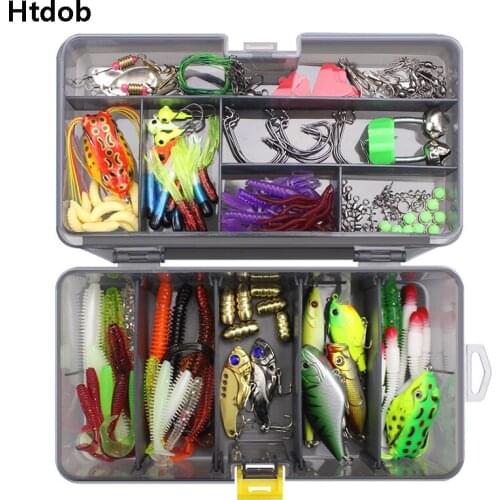 Fishing Lures Set 28/88/103/105/106/168/169pcs Hooks Minnow Pilers Soft Lure Kits with Box Fishing Gear Accessories