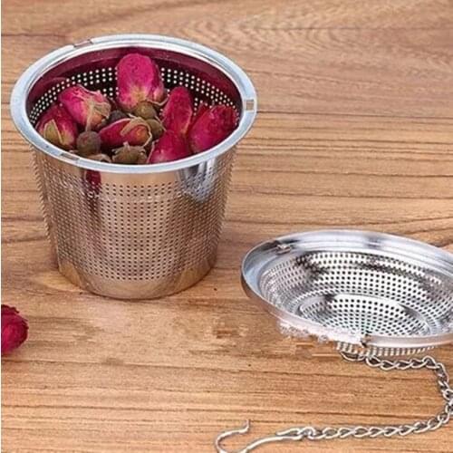 2Pcs/lot Stainless Mesh Ball Reusable Strainer Herbal Locking Tea Filter Infuser