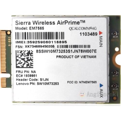 Sierra Wireless EM7565 LTE CAT-12 M.2 4G Moudule 4G card for Thinkpad carbon X1 6th Gen laptop