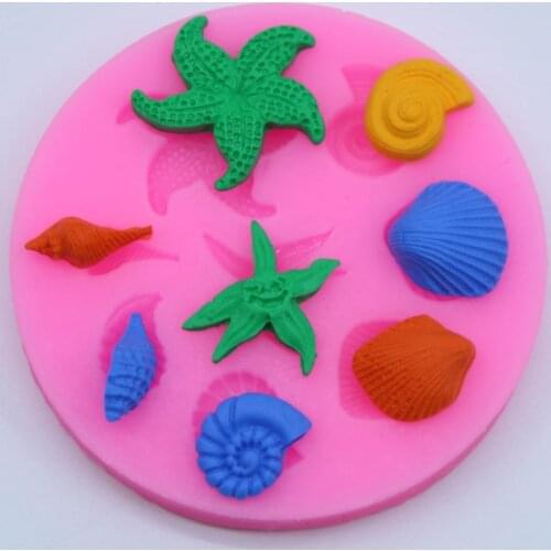 Marine life conch starfish shell fondant cake silicone mold DIY cake jelly baking mold kitchen accessories chocolate mold