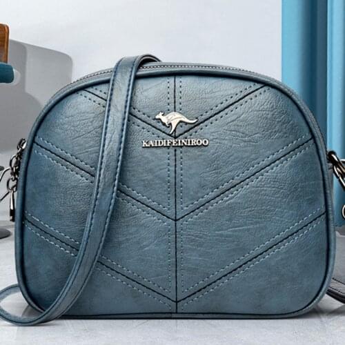 2 Layers Female Shoulder Crossbody Bags for Women 2021 New Sac Ladies Soft High Quality Leather Luxury Kangaroo Brand Handbags