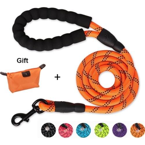 Pet Leash Reflective Strong Dog Leash 1.2M Long with Comfortable Padded HandleHeavy Duty Training Durable Nylon Rope Leashes