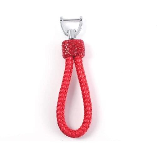 TopDall Bling Keychain Rhinestone Charm Red Keychains