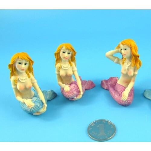 Fish & Aquatic Pet Supplies Mermaid creative aquarium decorations micro landscape Princess resin handicraft ornaments 5CM*6CM
