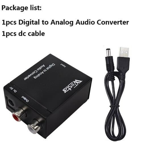 Wiistar Digital to Analog Audio Converter Digital Optical Coaxial to Analog RCA Converter withe 3.5mm Audio