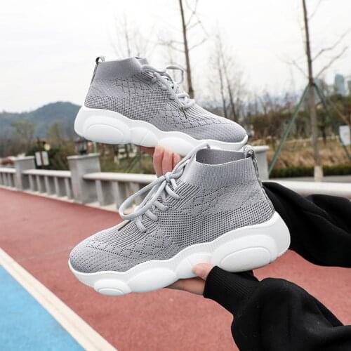 Slip-On Mesh (Air Mesh) Womens Sneakers Black Gray Red Zapatos De Mujer Fashion Casual Breathable Running Shoes Soft Flat