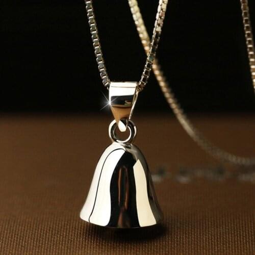 KOFSAC New Fashion Silver Color Necklaces For Women Cute Box Chain Bells Pendant Jewelry Girl Christmas Accessories Gifts Joyas