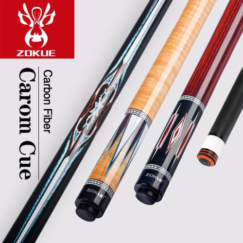 ZOKUE KONLLEN Carom Cue Billiard 12mm Tip 142cm 3 Cushion Cue Carbon Fiber Shaft Maple Shaft Korean Technology Carbon Cue Sticks