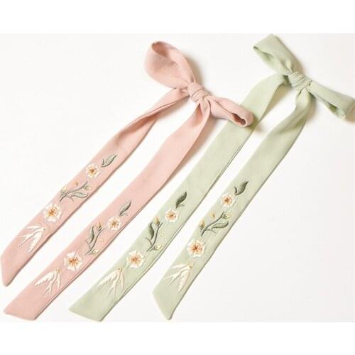 1pcs Childrens Handmade Hanfu Hairband Embroidery Hair Accessories Ribbon Daily Headdress Cosplay Prop Decor Girl Gift