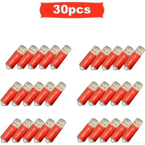 30pcs/lot USB Flash Drives Super usb 2.0 metalen pen sleutel schijf logo pendrive stick flash 32GB/4GB/16GB/128GB Usb free logo