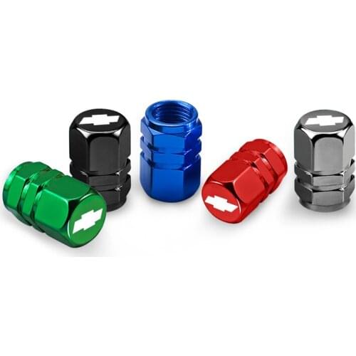 4Pcs Car Wheel Tyre Valve Caps Hexagonal Stems Covers For Chevrolet Cruze Malibu Tahoe Equinox Impala Sonic Traverse Trax