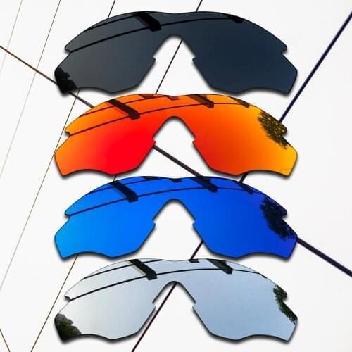 E.O.S 4 Pieces Black & Silver & Ice Blue & Fire Red Polarized Replacement Lenses for Oakley M2 Frame OO9212 Sunglasses