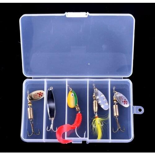 5Pcs Box Mixed Fishing Lures Set Kit Metal Spoon Lures Hard Artificial Baits Spinner Bait Pesca Fishing Tackles
