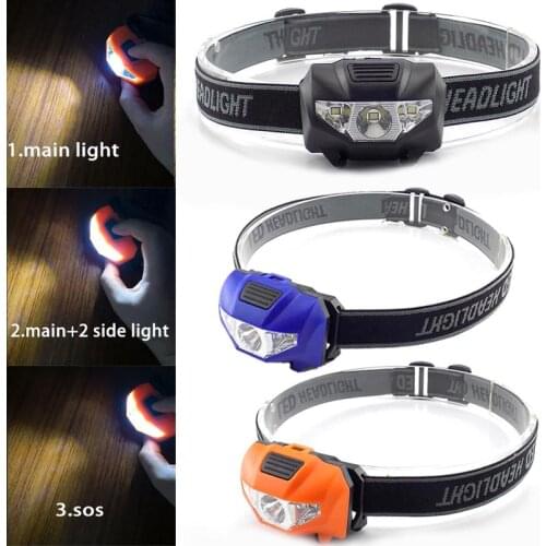 5W Mini LED headlamp Headlight Head Light Torch Lamp Fishing Small Bright High Power 3 LED Lantern for Camping AAA Battery U26